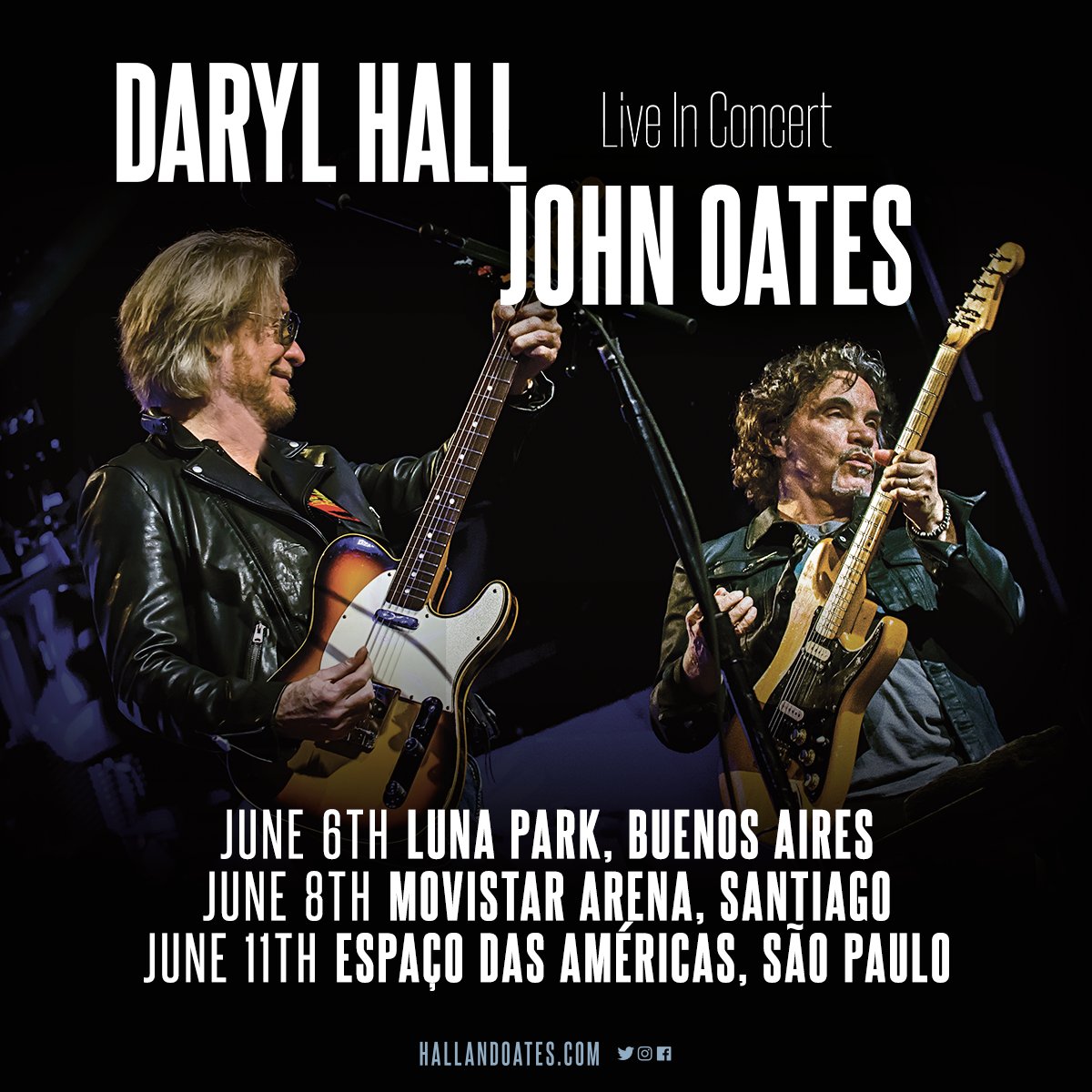 DARYL HALL AND JOHN OATES TO PERFORM FIRSTEVER TOUR DATES IN SOUTH