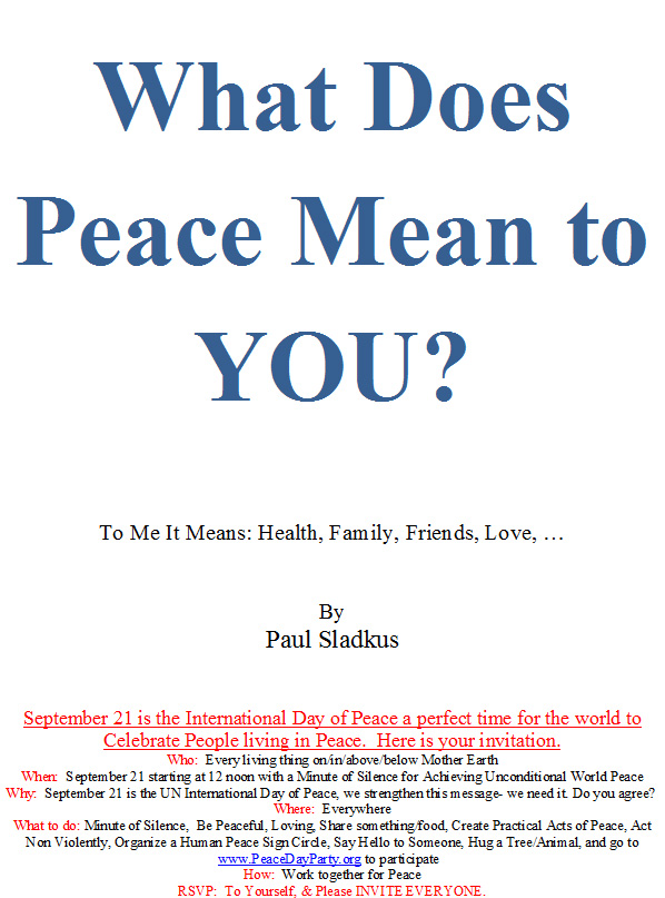 what does peace mean essay